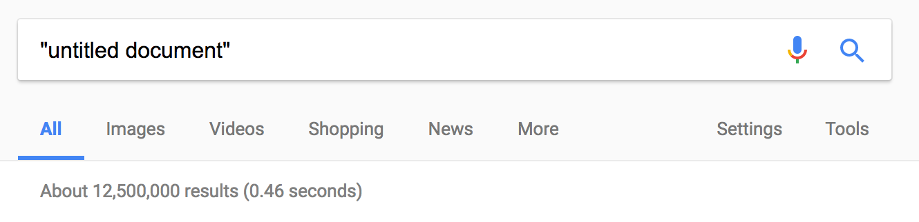 screenshot of Google search for untitled returns over 12 million results