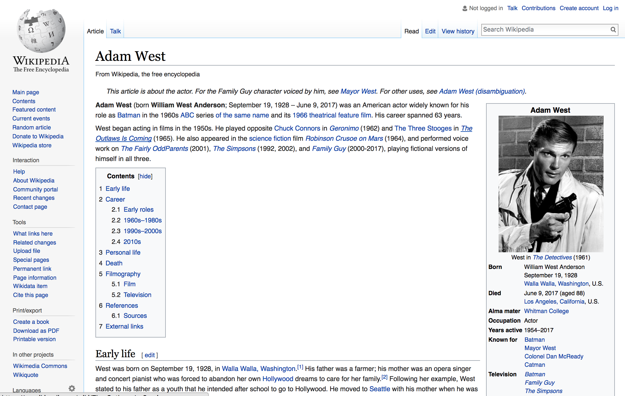 Screenshot of Wikipedia